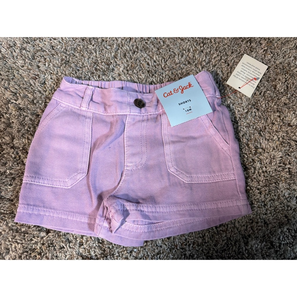 Cat & Jack Toddler Girls Purple Twill Shorts 18M NWT